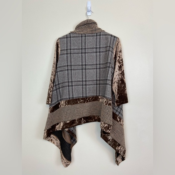 KAMANA OPEN FRONT MIXED MEDIA LAGENLOOK WHIMSICAL CARDIGAN - Picture 7 of 9